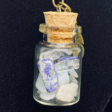 Load image into Gallery viewer, Crystal Potion in a Bottle Necklace: Throat Chakra - Kreativia