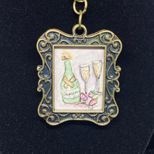 Load image into Gallery viewer, “Champagne Cheers” Mini Painting Necklace
