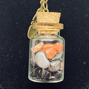 Crystal Potion in a Bottle Necklace: Root Chakra - Kreativia