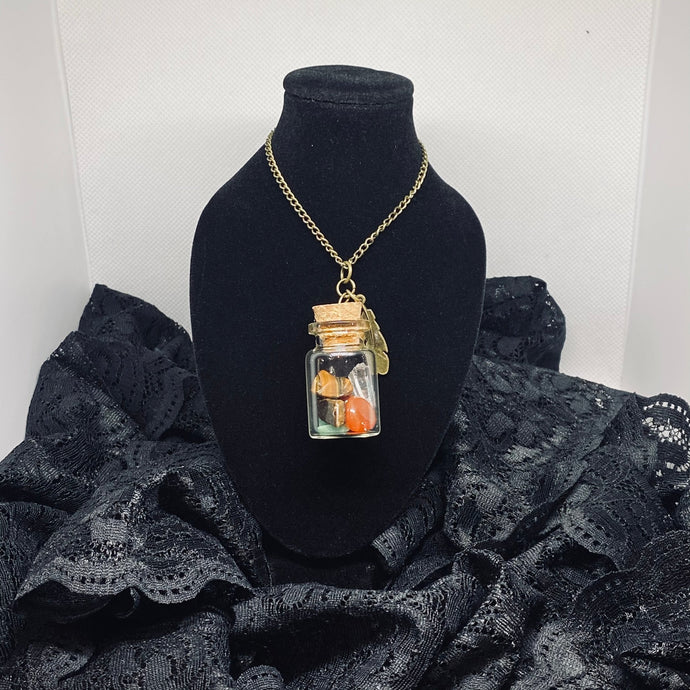Crystal Potion in a Bottle Necklace: Sacral Chakra - Kreativia